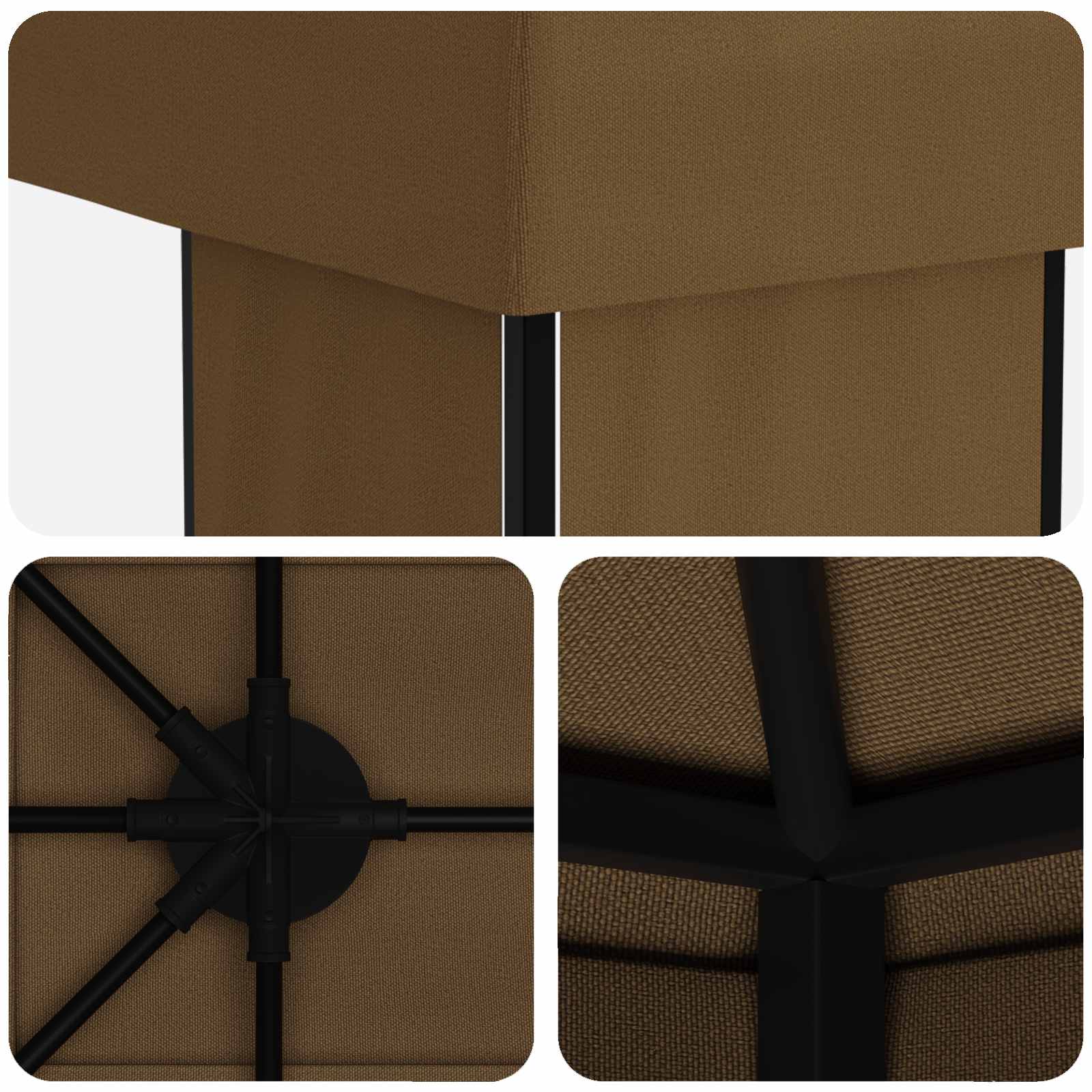 Garten Pavillon 6 x 3 m Taupe Polyester und Stahl 190