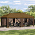 Garten Pavillon 6 x 3 m Taupe Polyester und Stahl 190