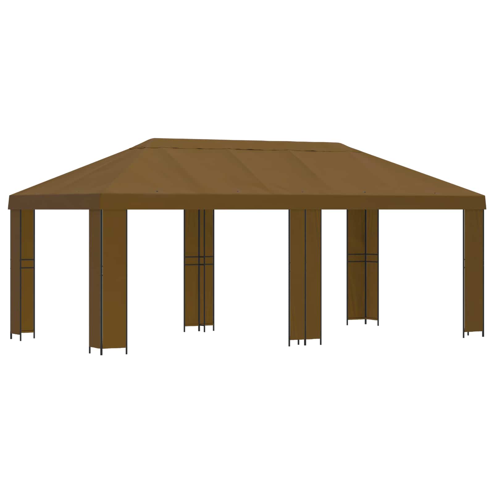 Garten Pavillon 6 x 3 m Taupe Polyester und Stahl 190