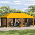 Garten Pavillon 6 x 3 m Gelb Polyester und Stahl 190