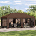 Garten Pavillon 6 x 3 m Braun Polyester und Stahl 190