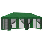 Pavillon mit Seitenwänden 6 x 3 m Grün Polyester und Stahl 190