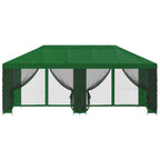 Pavillon mit Seitenwänden 6 x 3 m Grün Polyester und Stahl 190