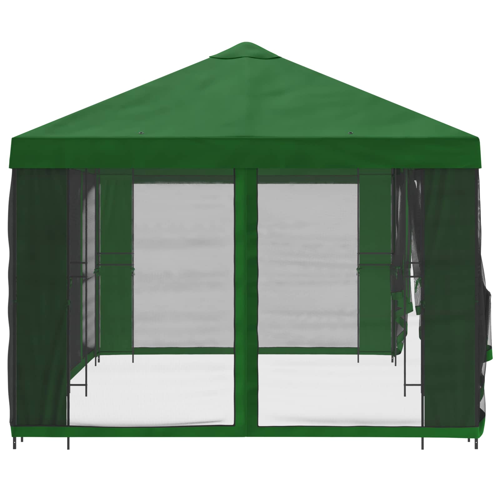 Pavillon mit Seitenwänden 6 x 3 m Grün Polyester und Stahl 190