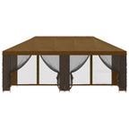 Pavillon mit Seitenwänden 6 x 3 m Taupe Polyester und Stahl 190