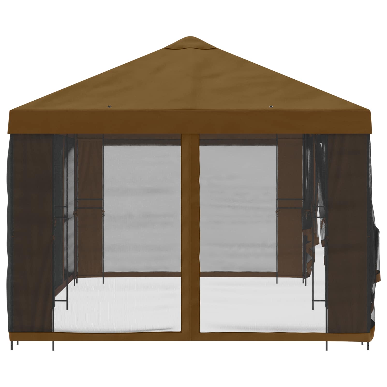 Pavillon mit Seitenwänden 6 x 3 m Taupe Polyester und Stahl 190