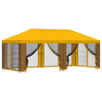 Pavillon mit Seitenwänden 6 x 3 m Gelb Polyester und Stahl 190
