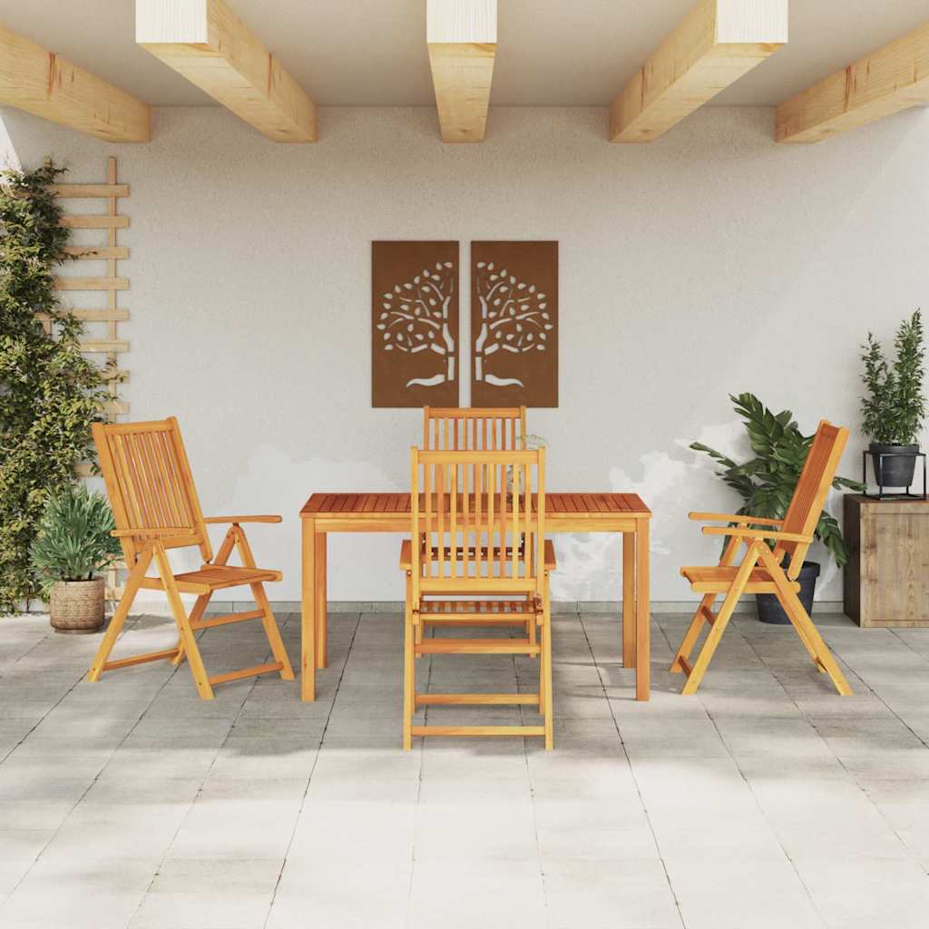 Garten Essgruppe Faltbar 5 pcs Braun Massivholz Akazie