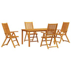 Garten Essgruppe Faltbar 5 pcs Braun Massivholz Akazie