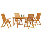 Garten Essgruppe Faltbar 5 pcs Braun Massivholz Akazie