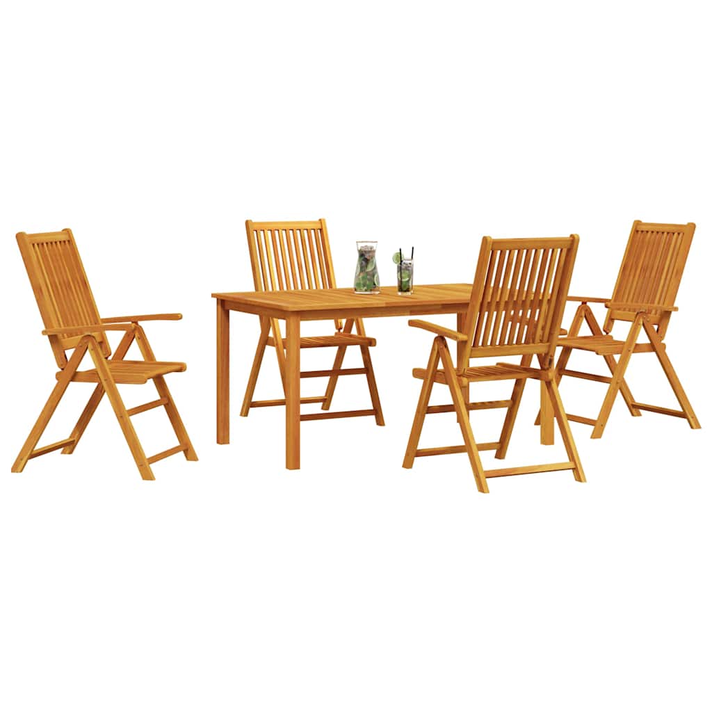 Garten Essgruppe Faltbar 5 pcs Braun Massivholz Akazie