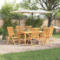 Garten Essgruppe Faltbar 7 pcs Braun Massivholz Akazie