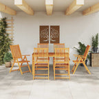 Garten Essgruppe Faltbar 7 pcs Braun Massivholz Akazie