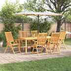 Garten Essgruppe Faltbar 7 pcs Braun Massivholz Akazie