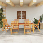 Garten Essgruppe Faltbar 7 pcs Braun Massivholz Akazie