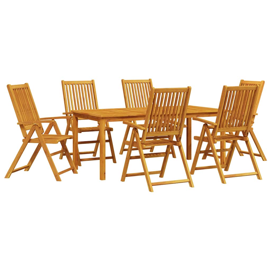 Garten Essgruppe Faltbar 7 pcs Braun Massivholz Akazie