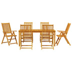 Garten Essgruppe Faltbar 7 pcs Braun Massivholz Akazie