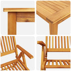 Garten Essgruppe Faltbar 9 pcs Braun Massivholz Akazie