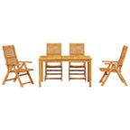 Garten Essgruppe 5 pcs Braun Massivholz Akazie
