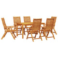 Garten Essgruppe 7 pcs Braun Massivholz Akazie