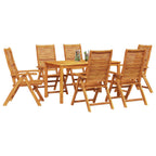 Garten Essgruppe 7 pcs Braun Massivholz Akazie