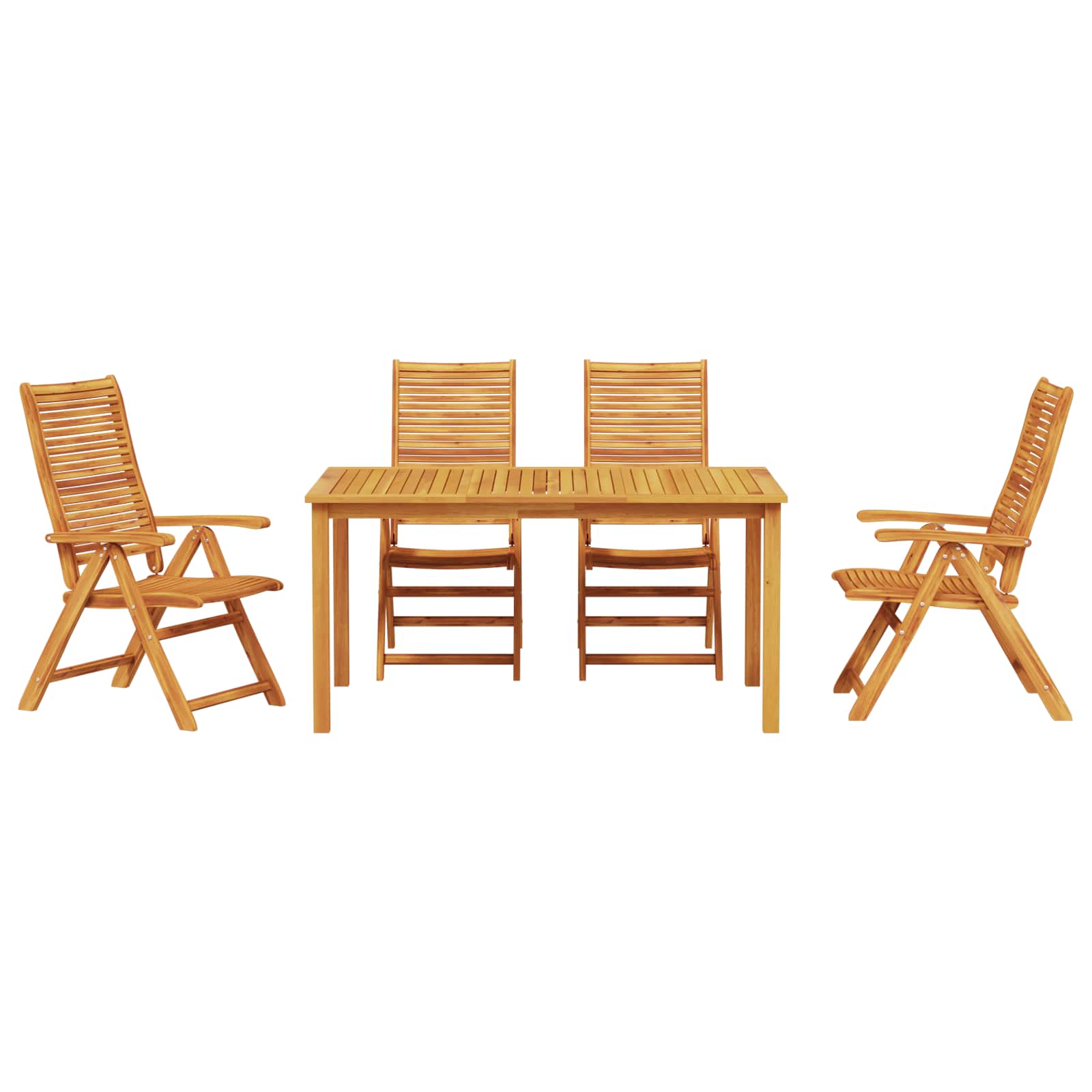 Garten Essgruppe 5 pcs Braun Massivholz Akazie
