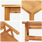 Garten Essgruppe 7 pcs Braun Massivholz Akazie