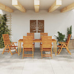 Garten Essgruppe 7 pcs Braun Massivholz Akazie