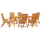 Garten Essgruppe 7 pcs Braun Massivholz Akazie