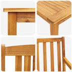 Garten Essgruppe 3 pcs Braun Massivholz Akazie
