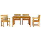 Garten Essgruppe 5 pcs Braun Massivholz Akazie