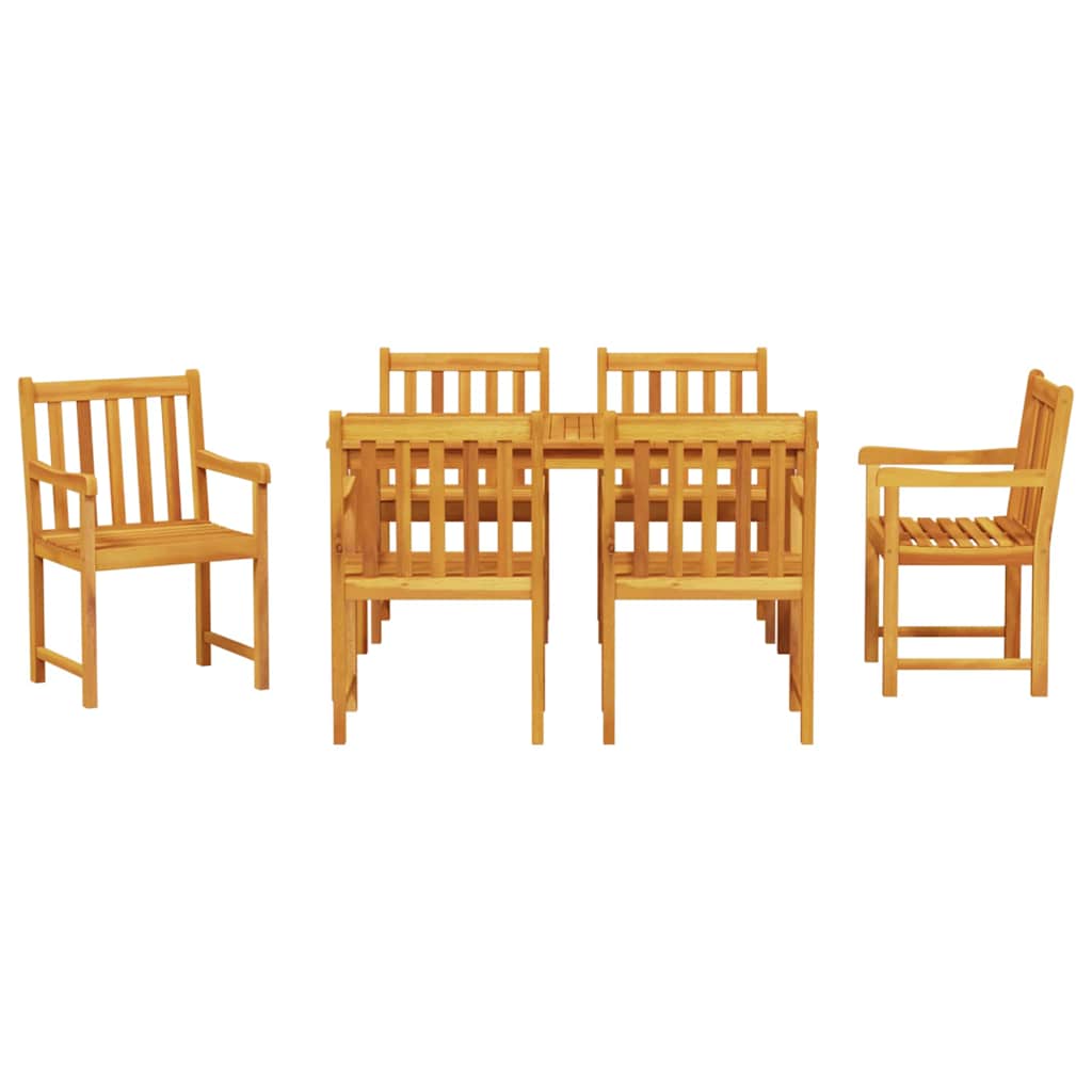 Garten Essgruppe 7 pcs Braun Massivholz Akazie