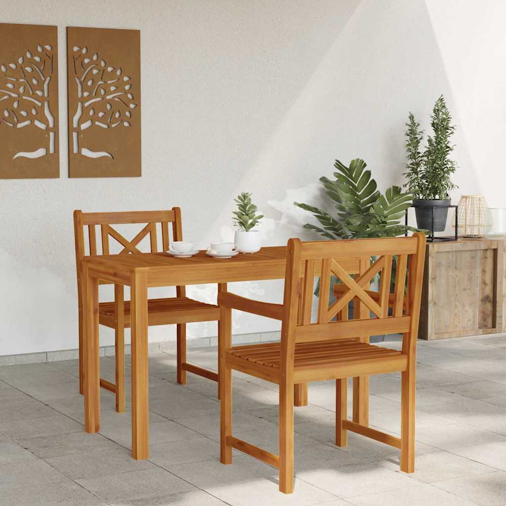 Garten Essgruppe 3 pcs Braun Massivholz Akazie