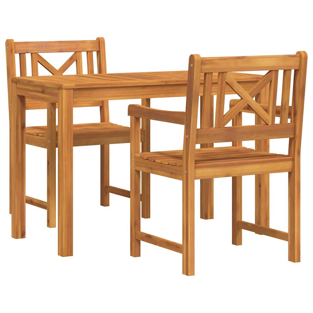 Garten Essgruppe 3 pcs Braun Massivholz Akazie