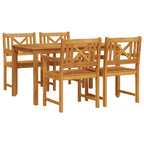 Garten Essgruppe 5 pcs Braun Massivholz Akazie