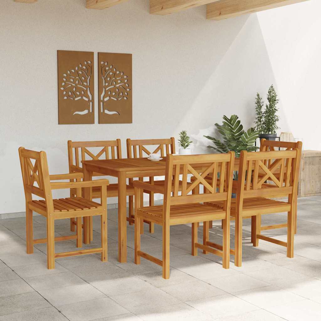 Garten Essgruppe 7 pcs Braun Massivholz Akazie