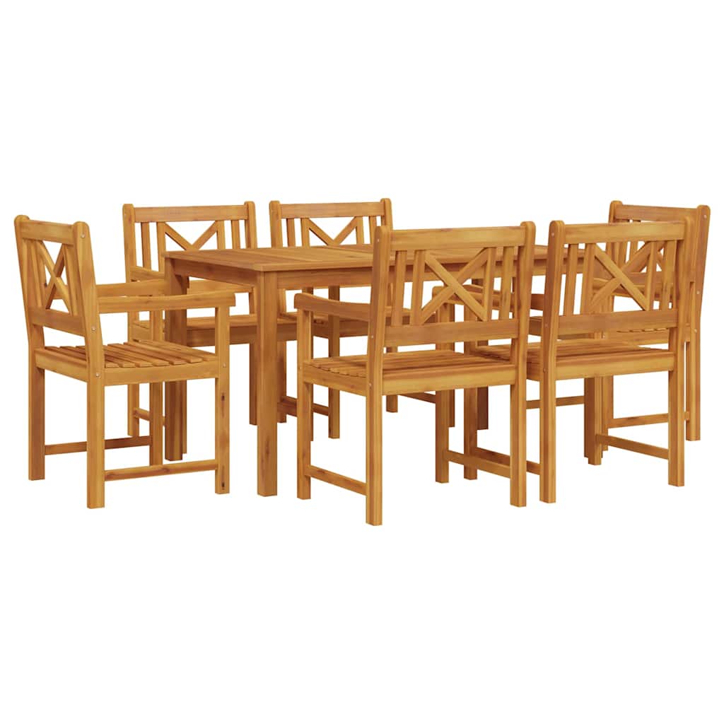 Garten Essgruppe 7 pcs Braun Massivholz Akazie