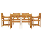 Garten Essgruppe 7 pcs Braun Massivholz Akazie
