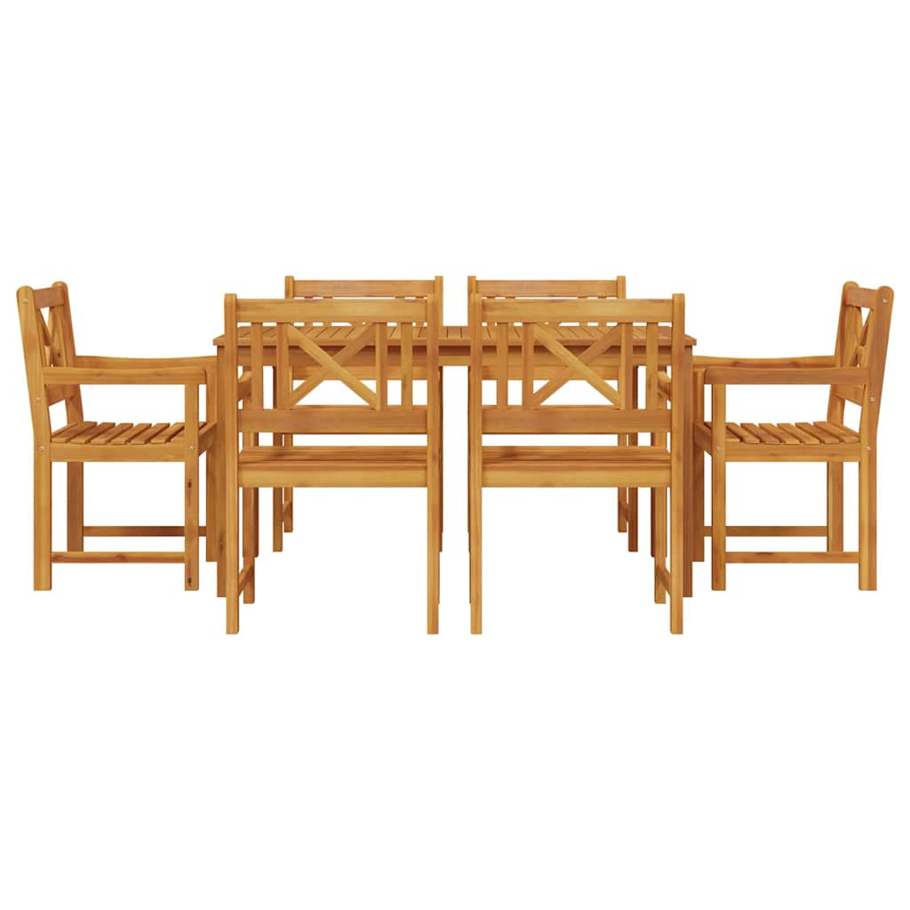 Garten Essgruppe 7 pcs Braun Massivholz Akazie