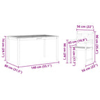 Garten Essgruppe 7 pcs Braun Massivholz Akazie