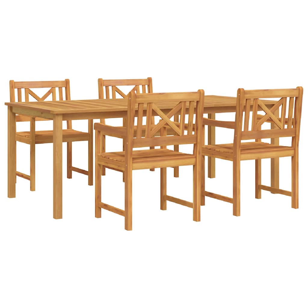 Garten Essgruppe 5 pcs Braun Massivholz Akazie