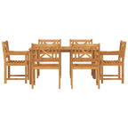 Garten Essgruppe 7 pcs Braun Massivholz Akazie