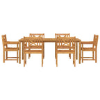 Garten Essgruppe 7 pcs Braun Massivholz Akazie