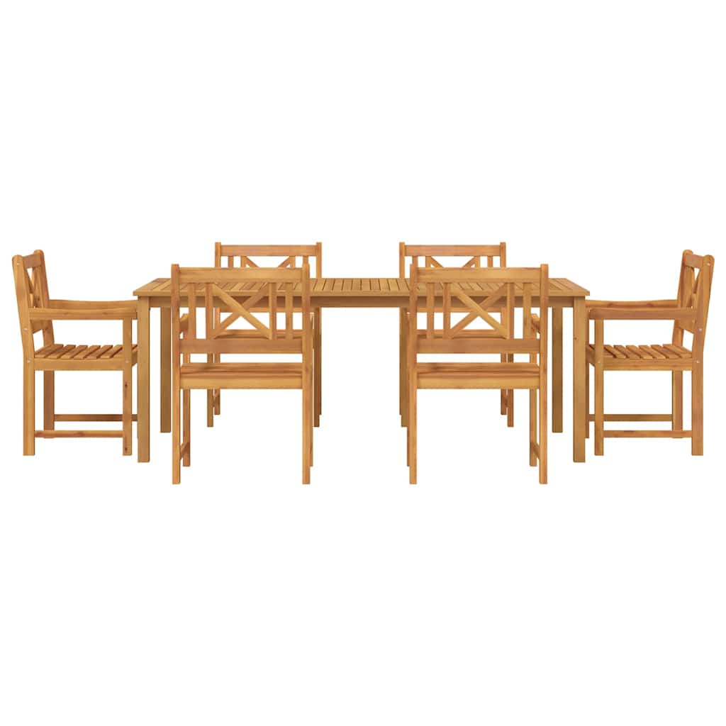 Garten Essgruppe 7 pcs Braun Massivholz Akazie