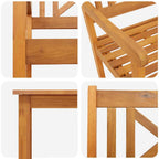 Garten Essgruppe 3 pcs Braun Massivholz Akazie
