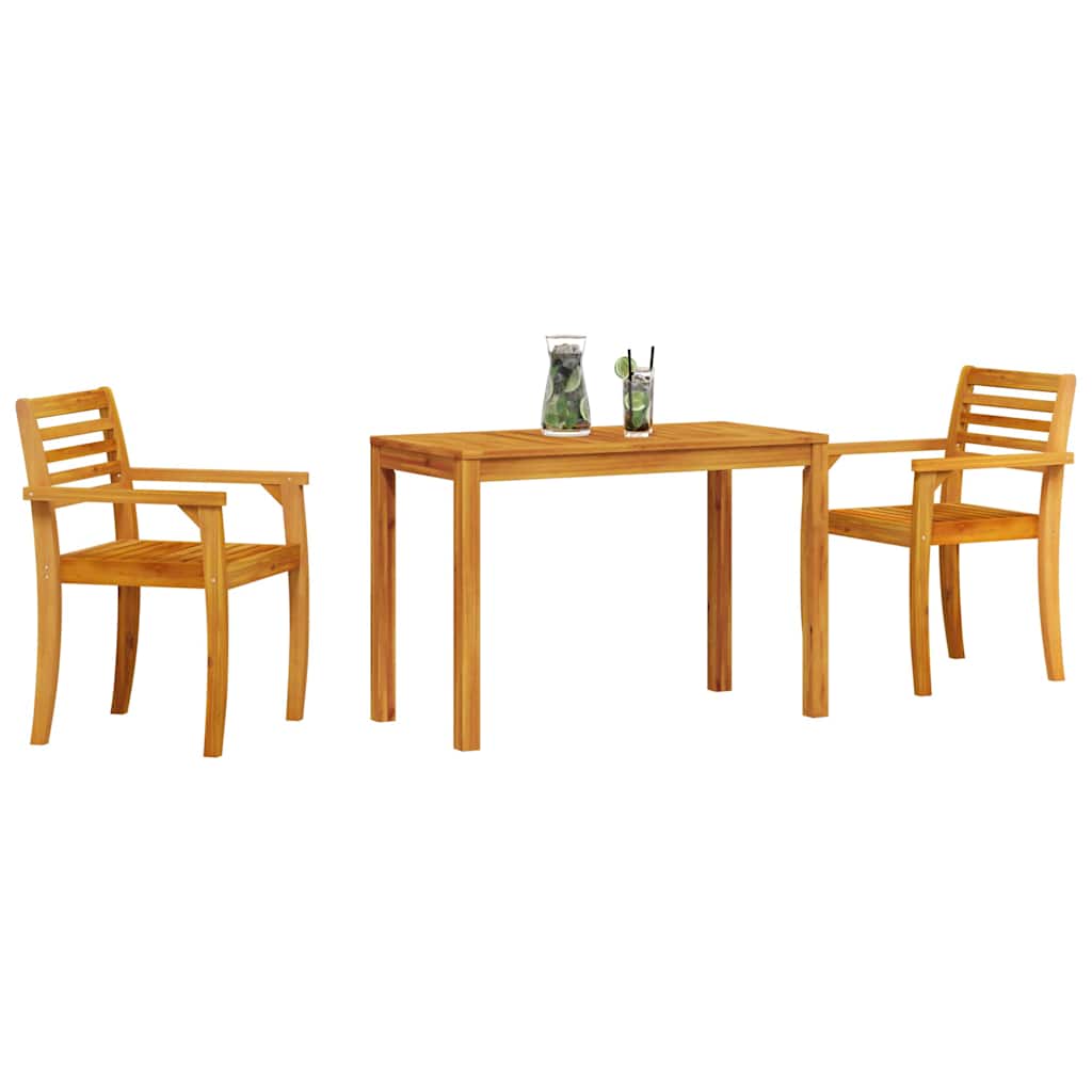 Garten Essgruppe 3 pcs Braun Massivholz Akazie