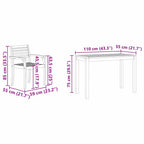 Garten Essgruppe 3 pcs Braun Massivholz Akazie