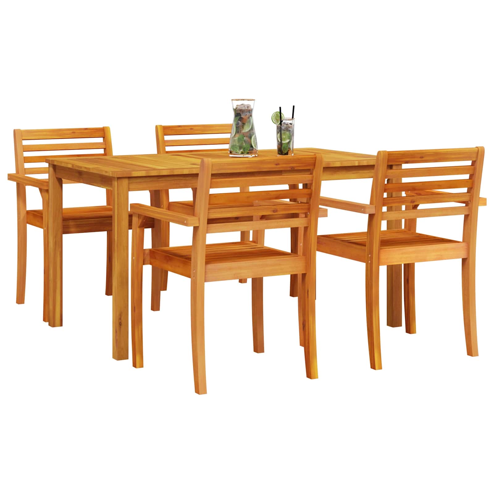 Garten Essgruppe 5 pcs Braun Massivholz Akazie