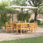 Garten Essgruppe 7 pcs Braun Massivholz Akazie