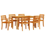 Garten Essgruppe 7 pcs Braun Massivholz Akazie
